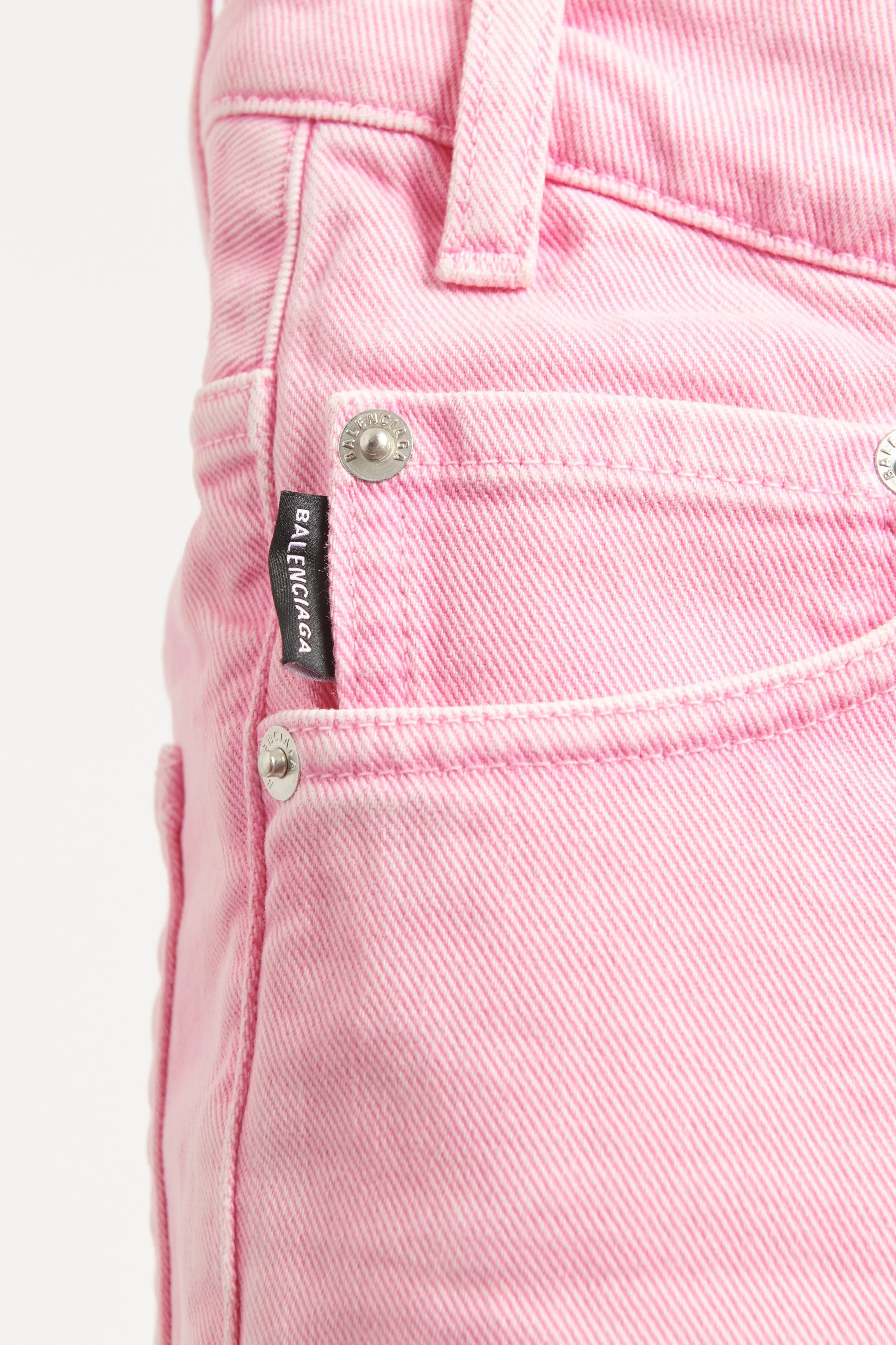 2019 Pink Denim Preowned Mini Skirt