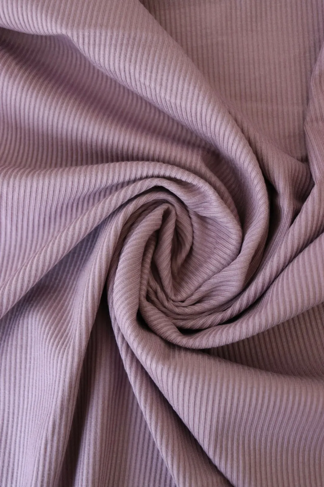 2YD REMNANT; Thistle Rayon Spandex Heavy 4x2 Rib Knit