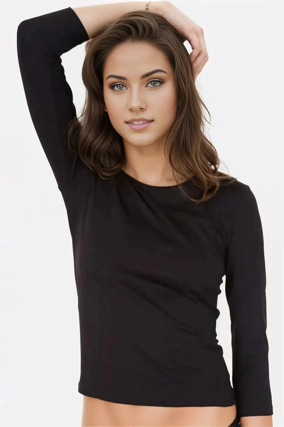 3/4 Sleeve Crewneck Shirt