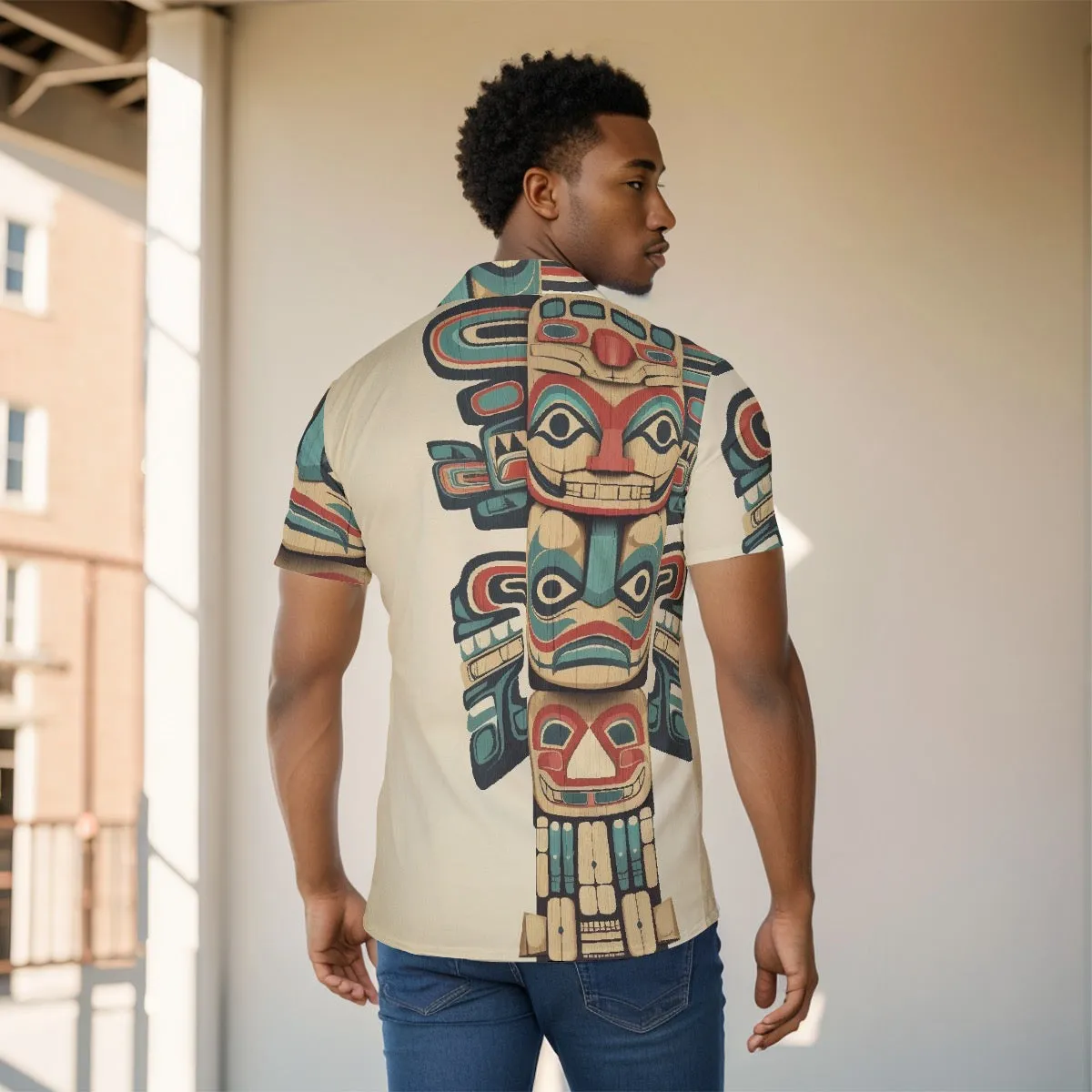 All-Over Print Men's Shirt j7 tiki themed shirt