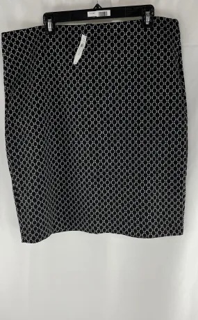 Ann Taylor Women's Straight Pencil Skirt Black Geometric Pattern Size XL NWT