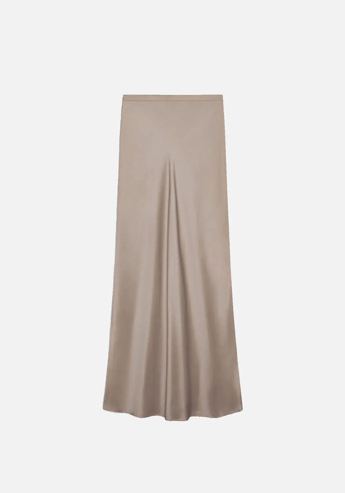 BAR SILK MAXI SKIRT TAUPE