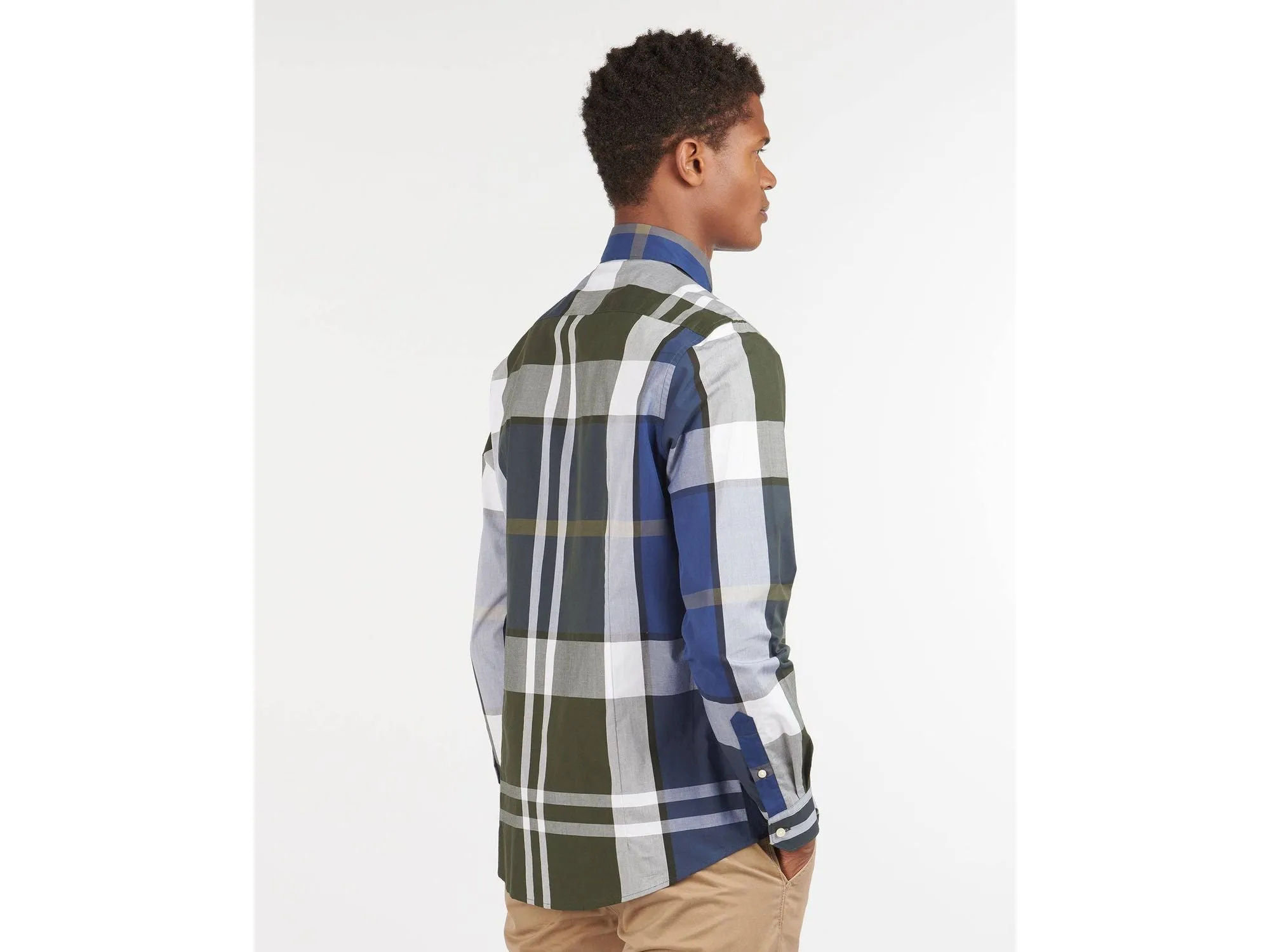 Barbour Tartan 12 Tailored Buttondown Collar Shirt in Sage