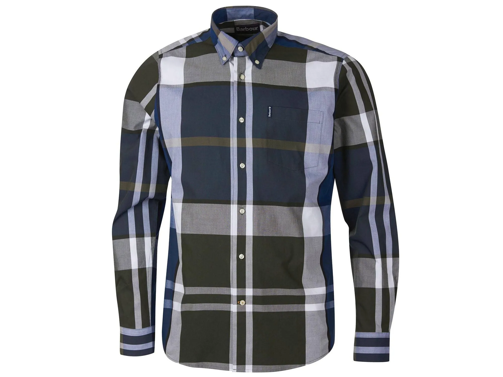 Barbour Tartan 12 Tailored Buttondown Collar Shirt in Sage