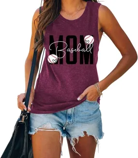 Baseball Mom Tank Top Baseball Mom Shirt for Women Graphic Tank Top