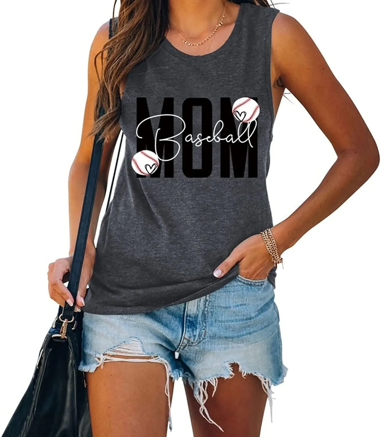 Baseball Mom Tank Top Baseball Mom Shirt for Women Graphic Tank Top