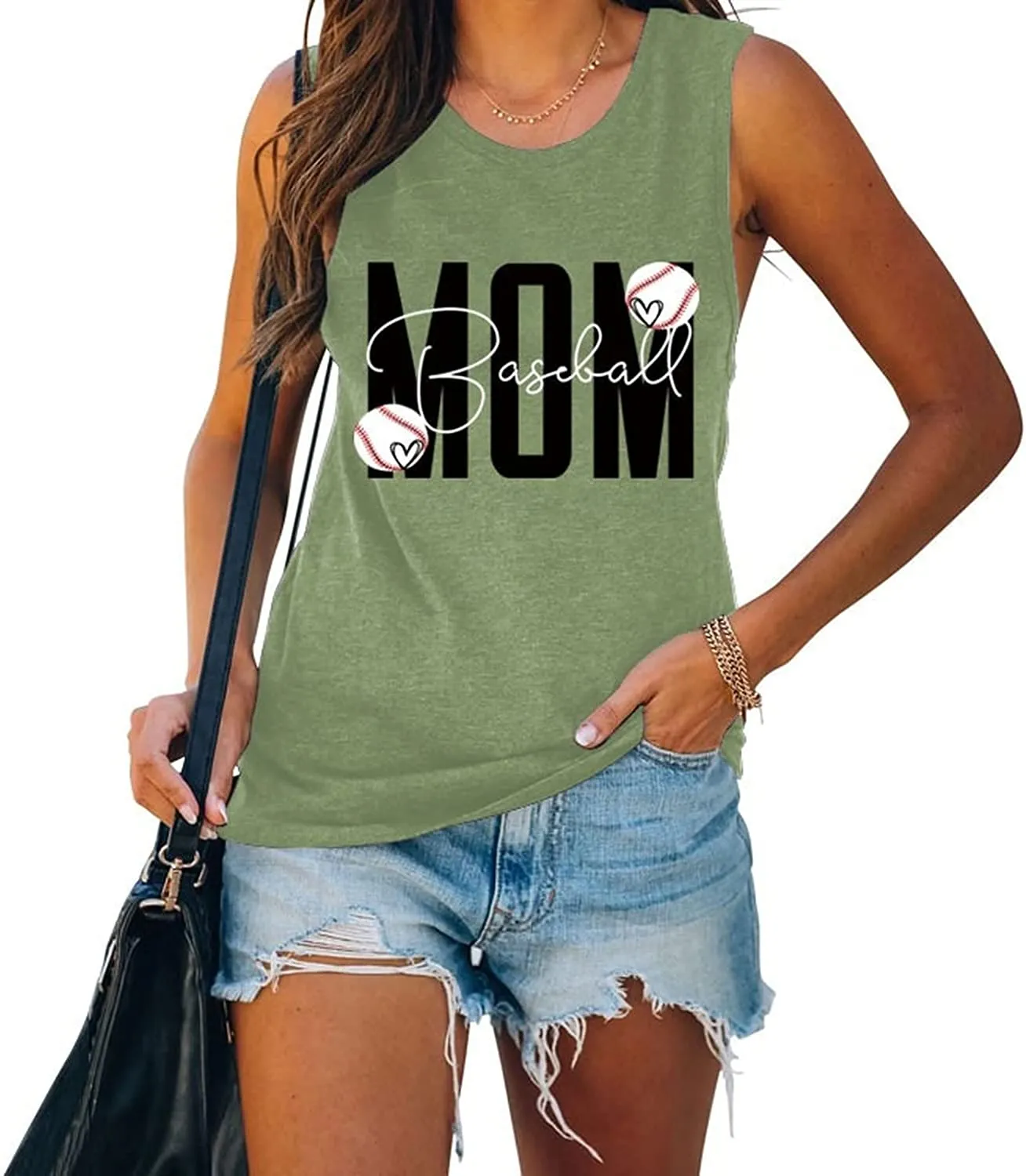 Baseball Mom Tank Top Baseball Mom Shirt for Women Graphic Tank Top