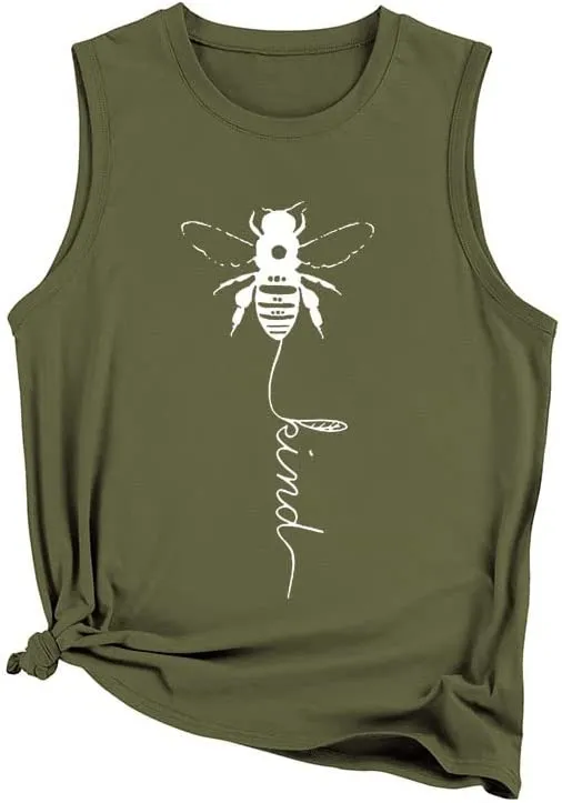 Bee Kind Tank Tops for Women Inspirational Mom Shirt