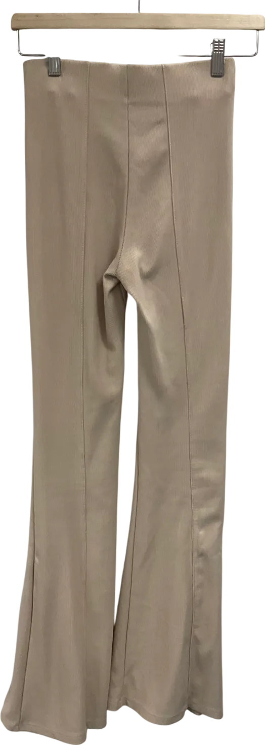 Bershka Beige Flared Trousers UK S