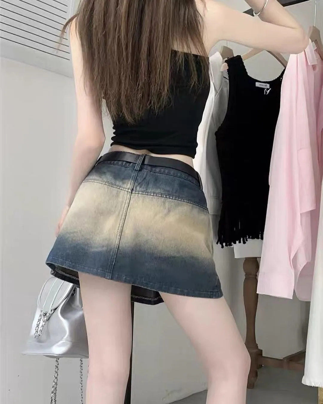 Bio Washed Jeans Type Mini Skirt