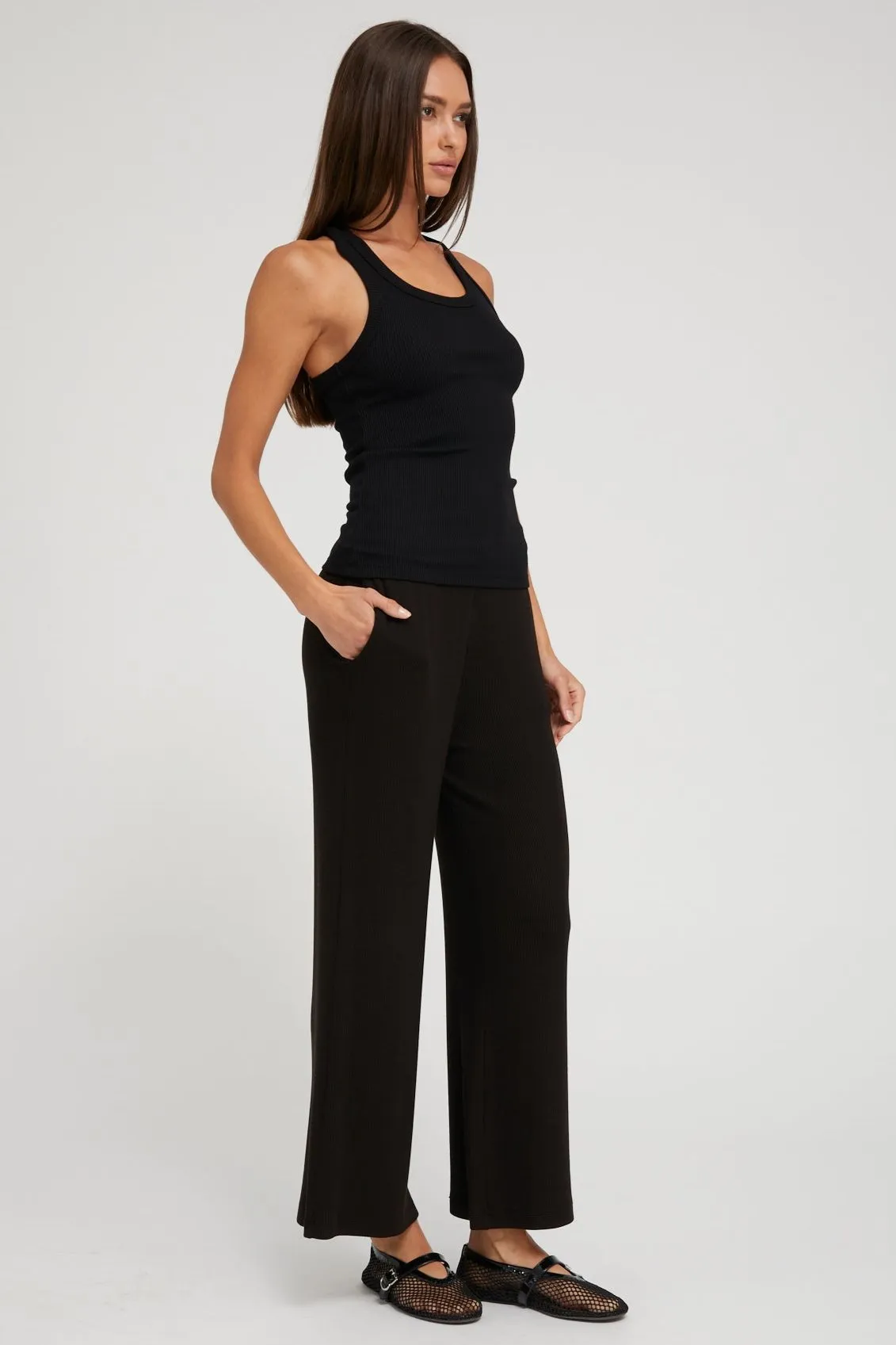 Black Rib Culotte