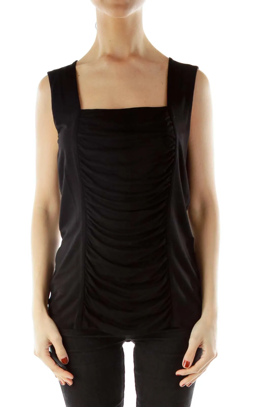 Black Square Neck Tank