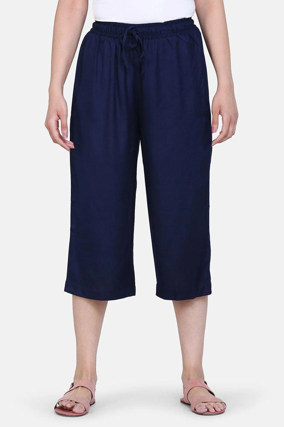 Blue Rayon Culottes