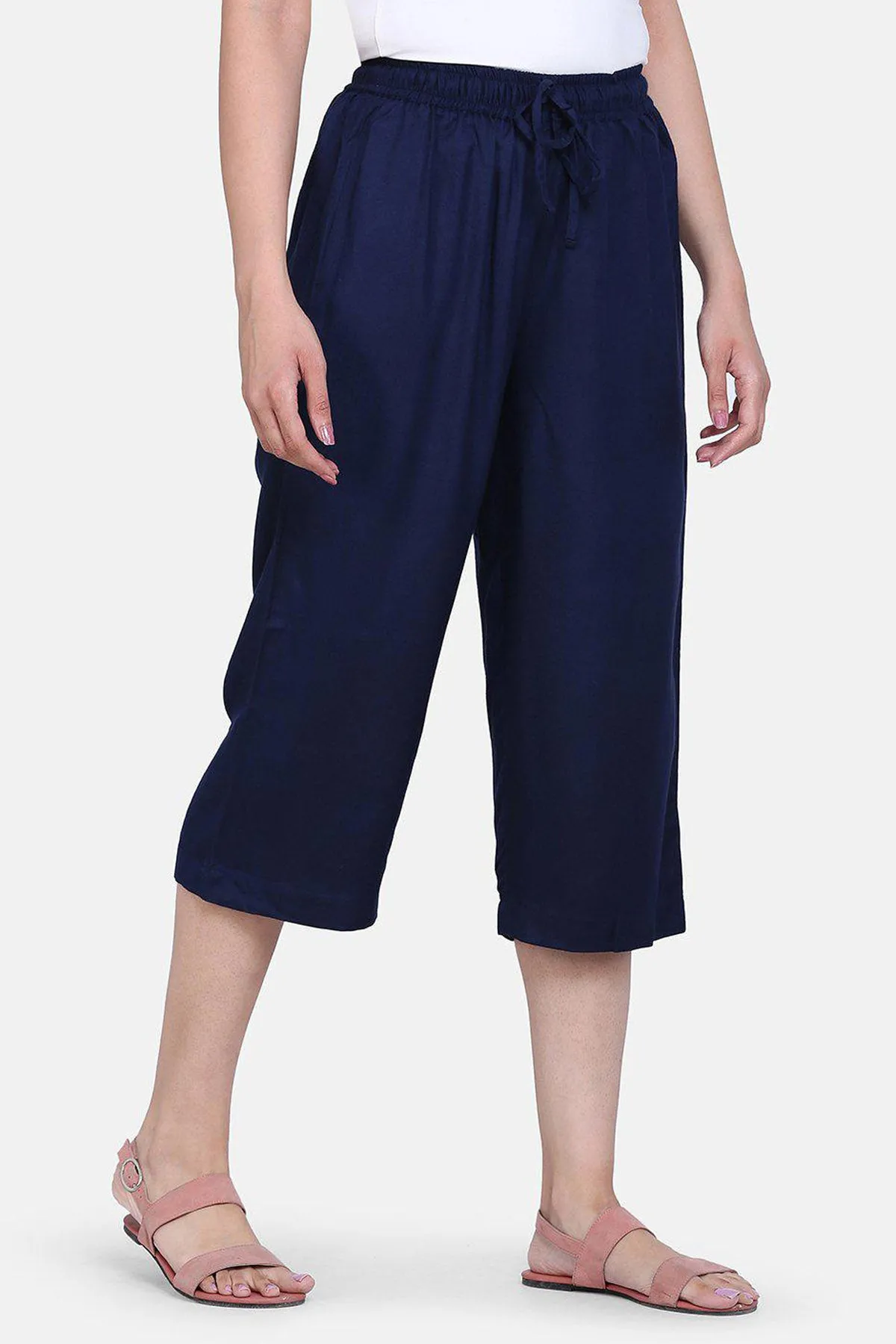 Blue Rayon Culottes