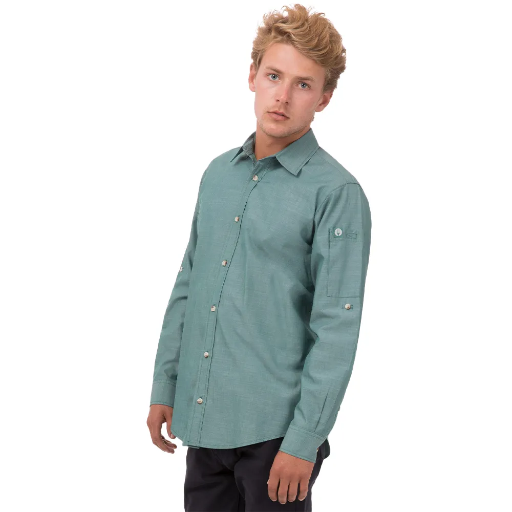 CHAMBRAY SHIRT - Green Mist