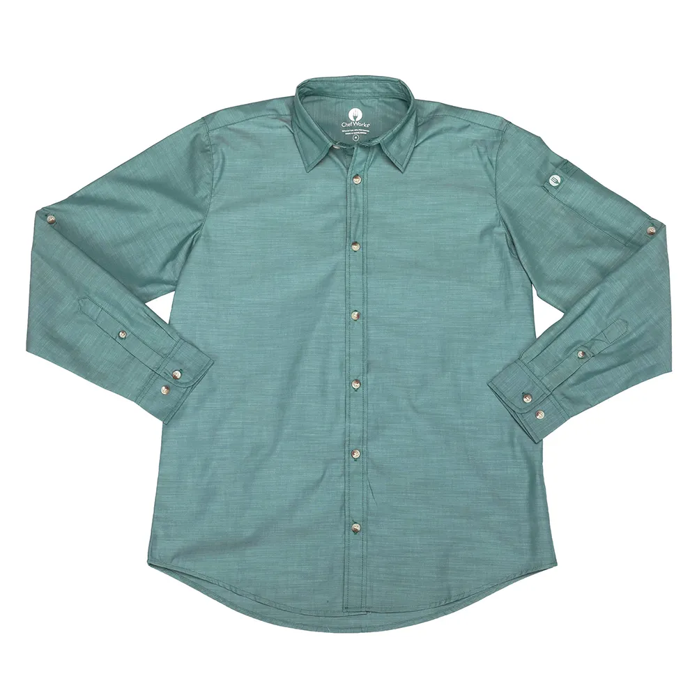 CHAMBRAY SHIRT - Green Mist