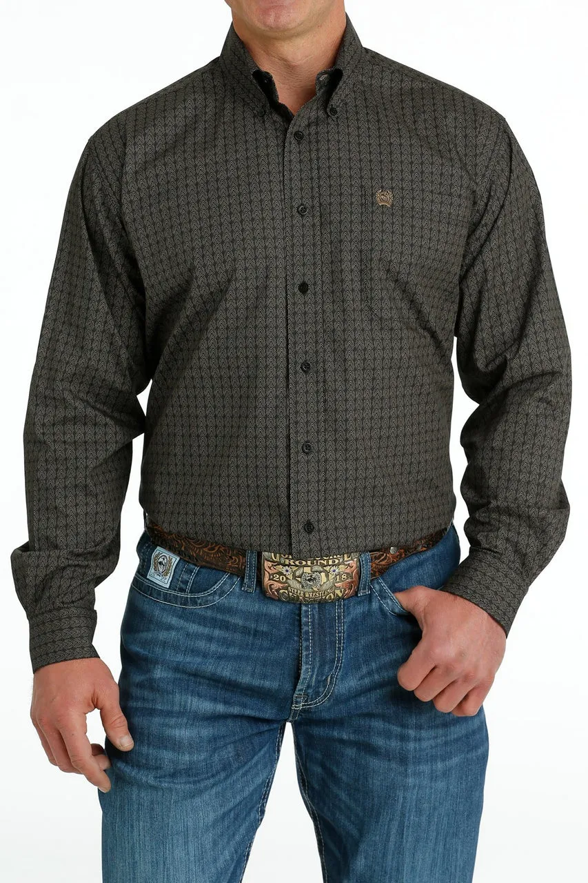 Cinch Geometrtic Print Button Down Long Sleeve Shirt - MTW1105672