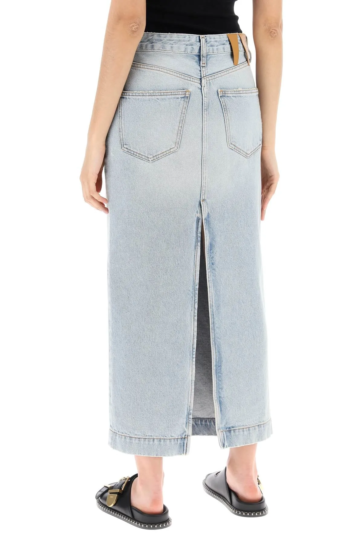 DARKPARK erika's denim midi skirt in