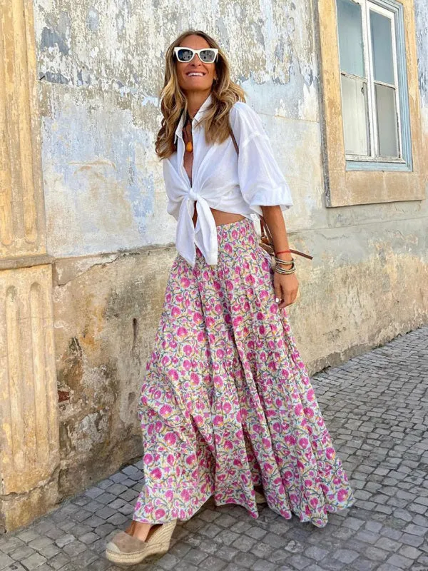 Elegant Boho Style Maxi Skirt