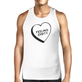 Feeling Empty Heart White Cotton Tanks For Men Humorous Design Top