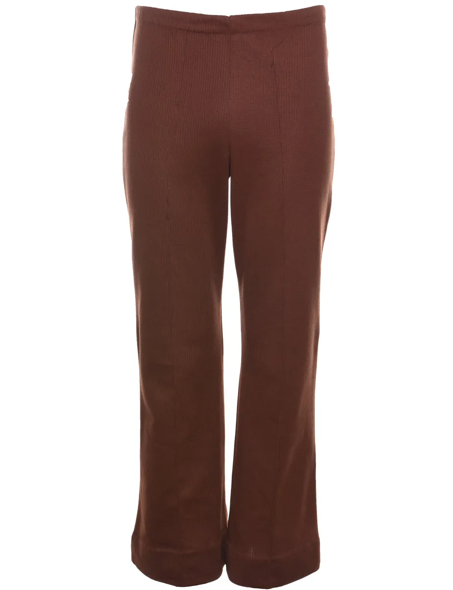 Flared Leg Dark Brown Trousers - W30 L30