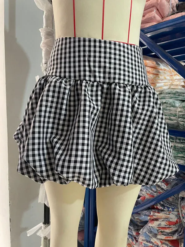 Flouncy Red & White Gingham Skirt – Perfect for Brunches