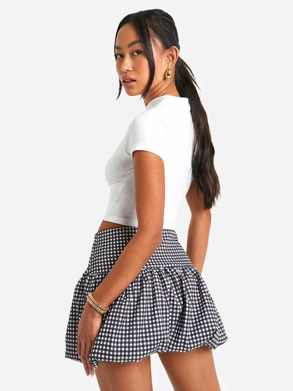 Flouncy Red & White Gingham Skirt – Perfect for Brunches