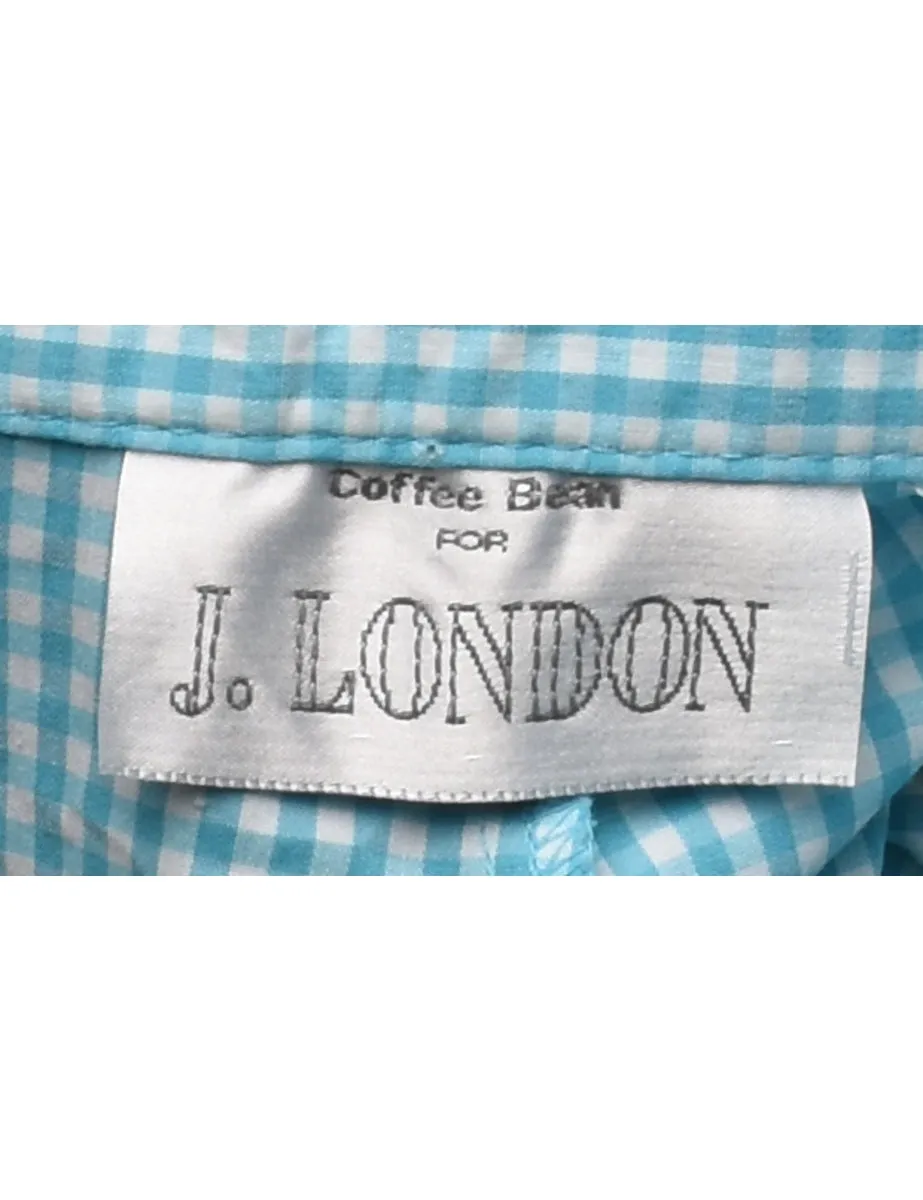 Gingham Pattern Blue & White Trousers - W32 L30