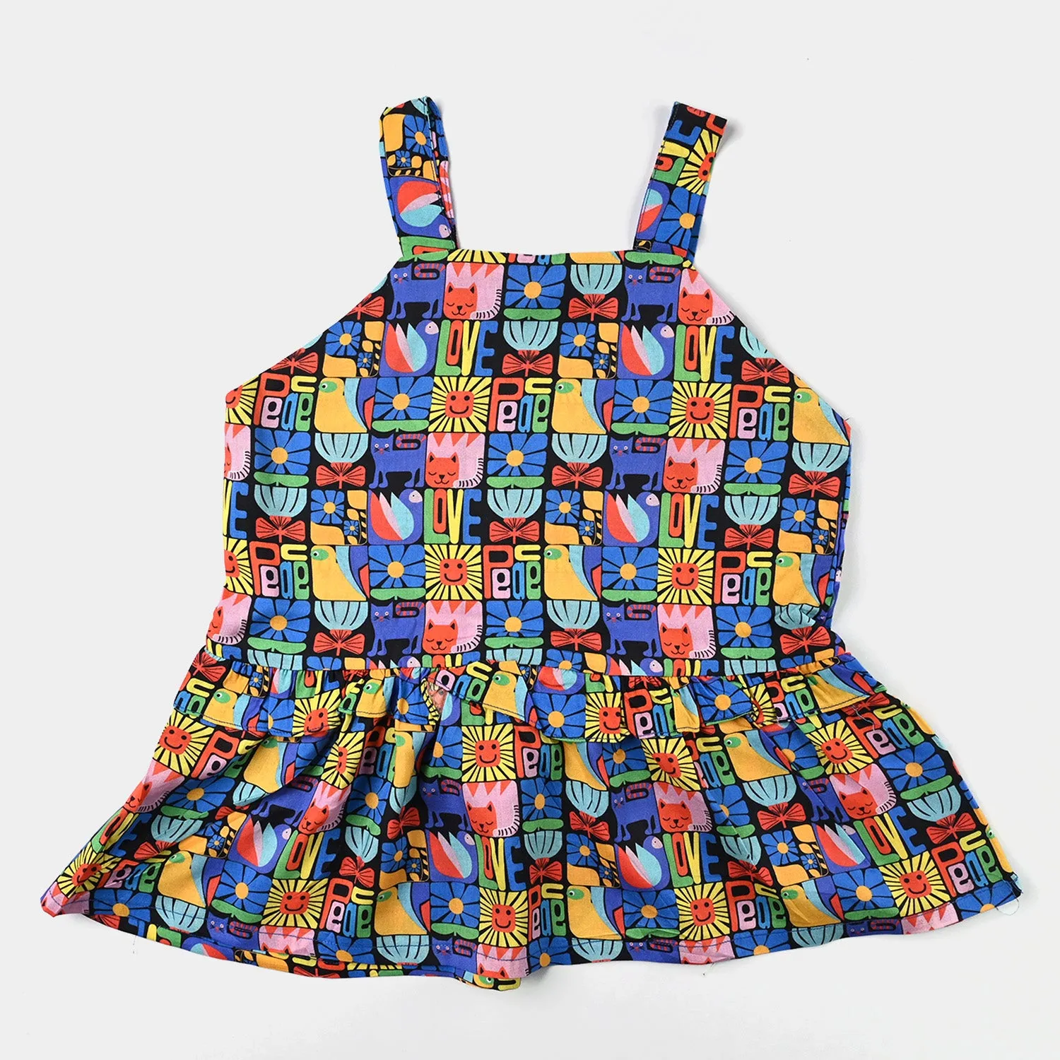 Girls Viscose Co-ord Set -Multi