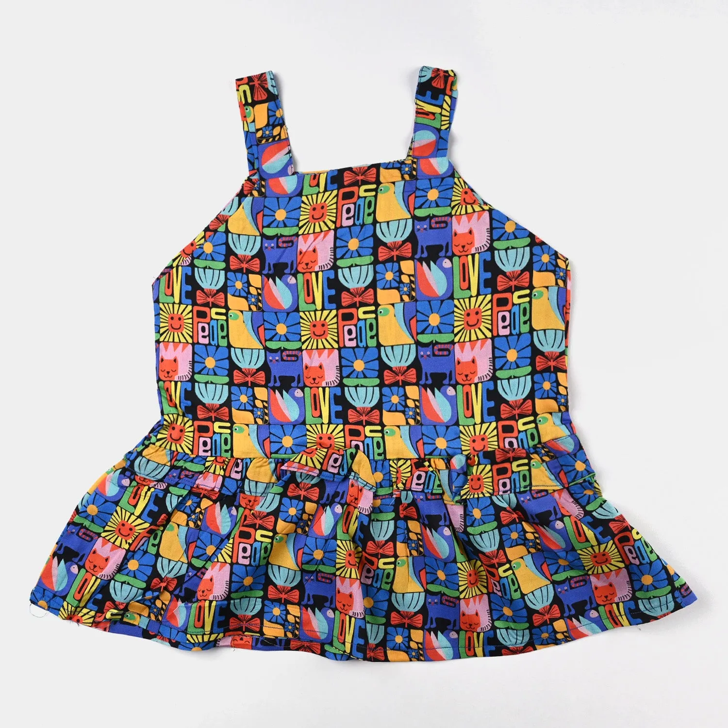 Girls Viscose Co-ord Set -Multi