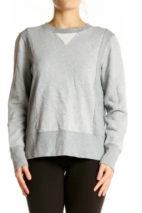 Gray Cotton Crewneck Sweatshirt