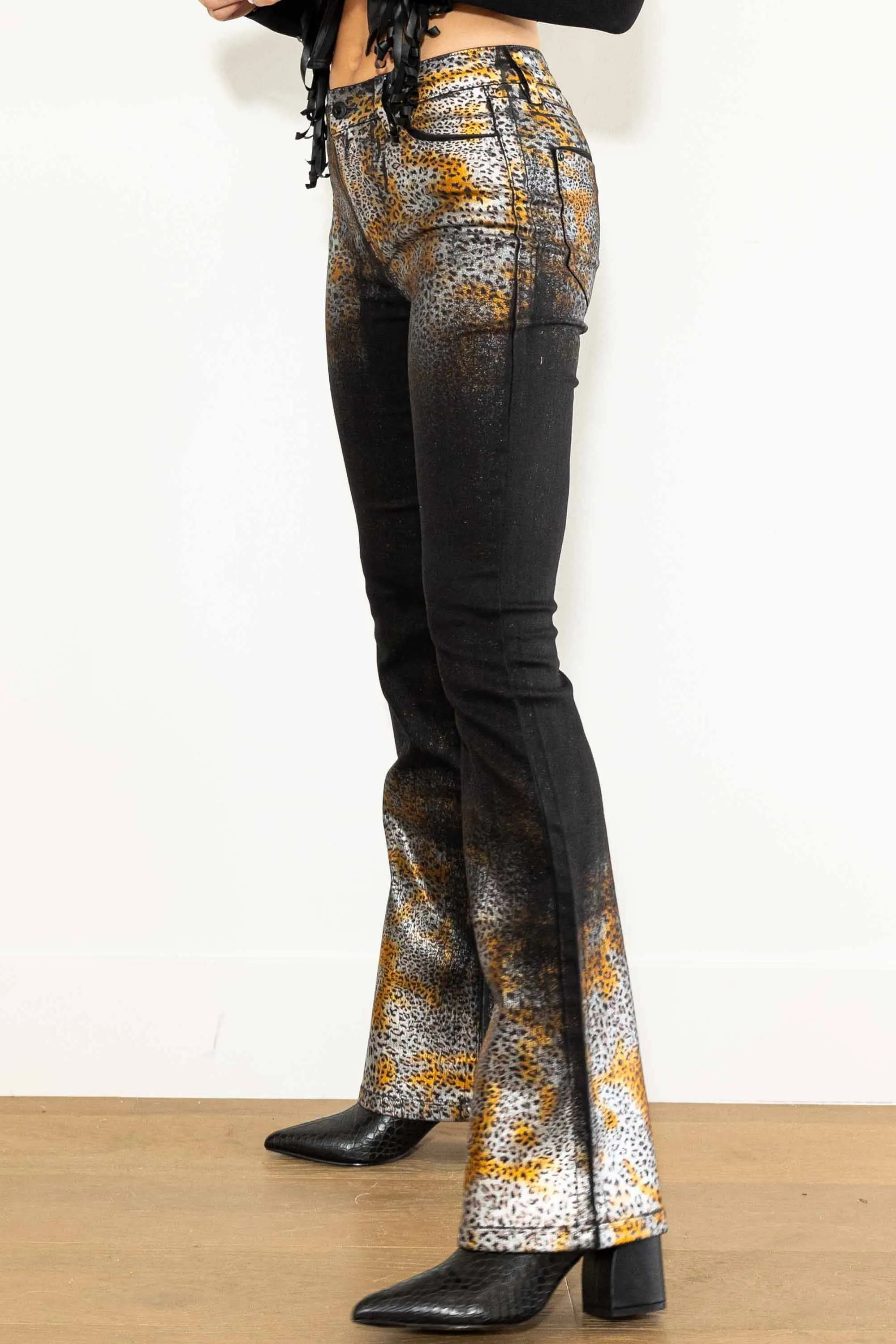 Halloween Western Leopard Bootcut Jeans