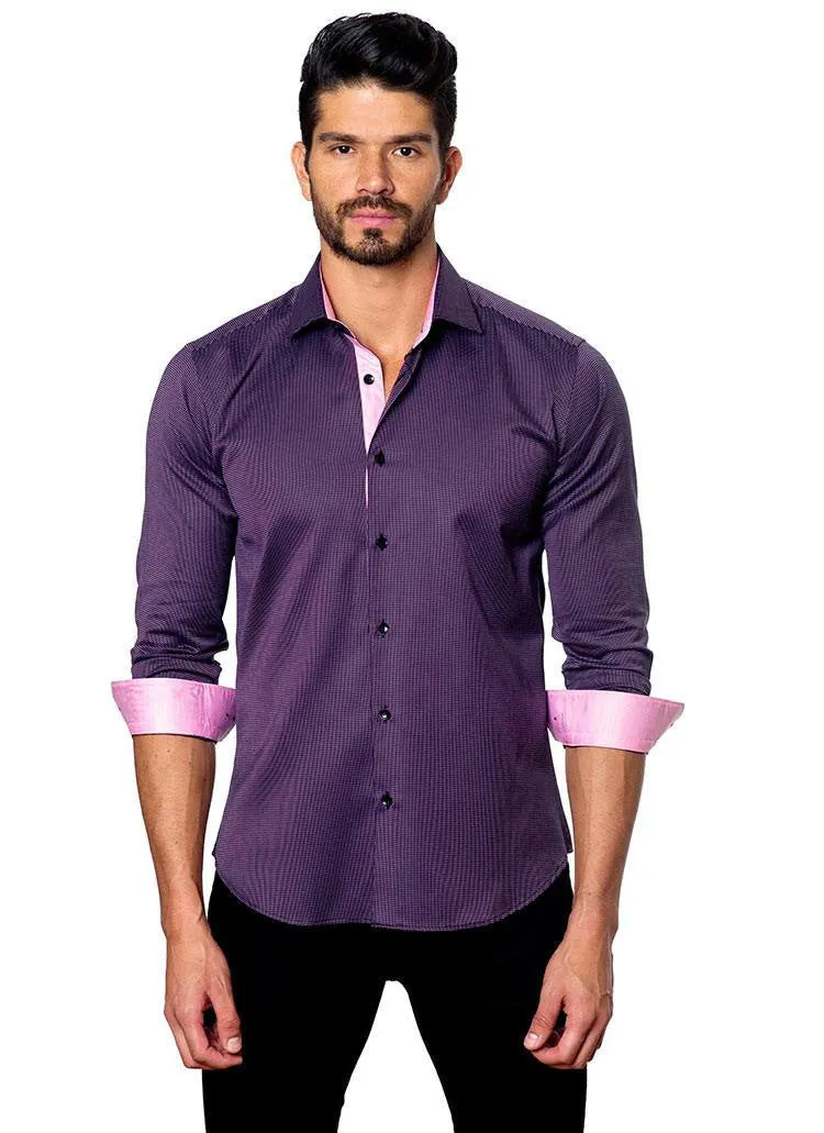 Jared Lang Men's Dark Purple Dress Shirt