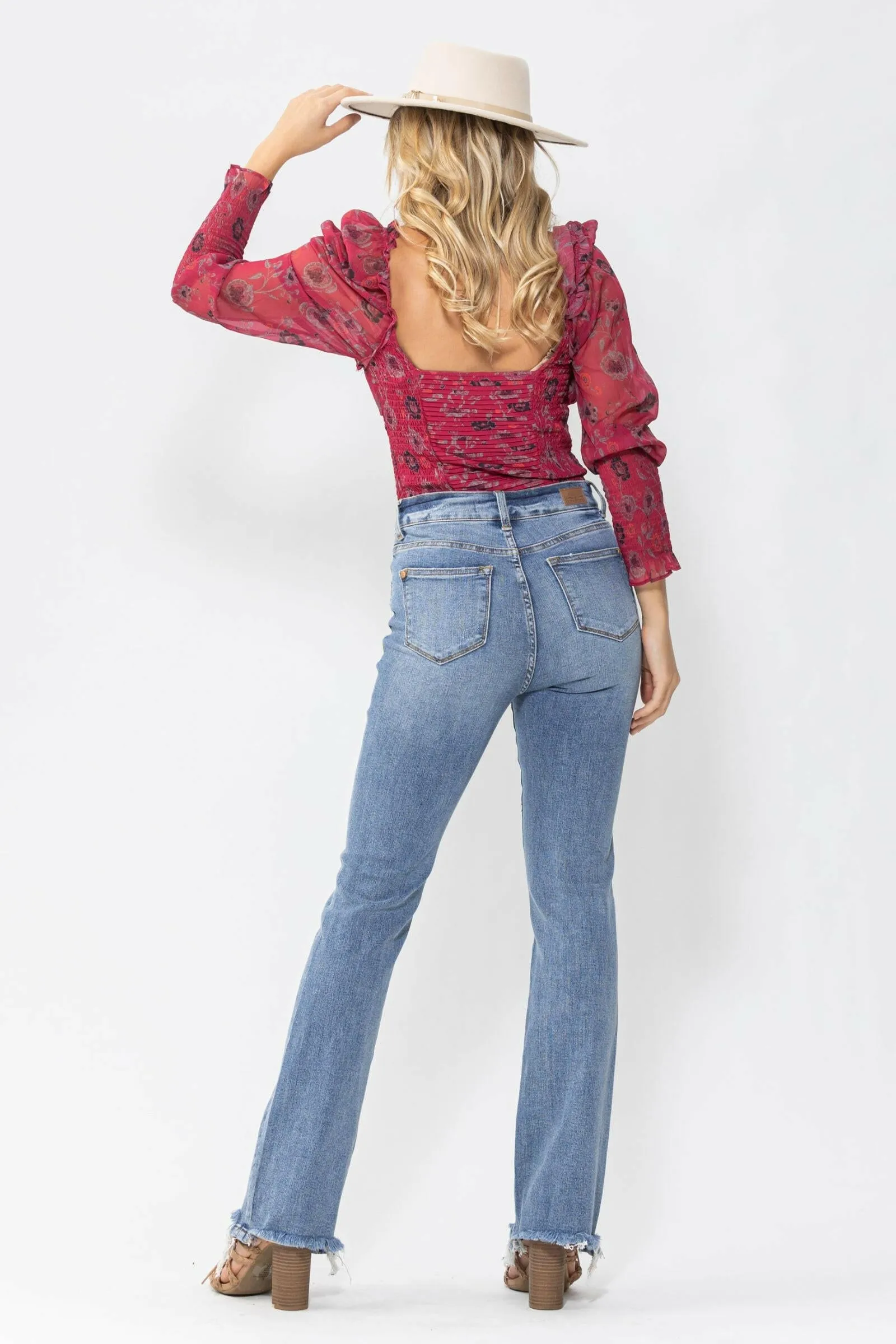 Judy Blue High Waist Double Button Bootcut Jeans