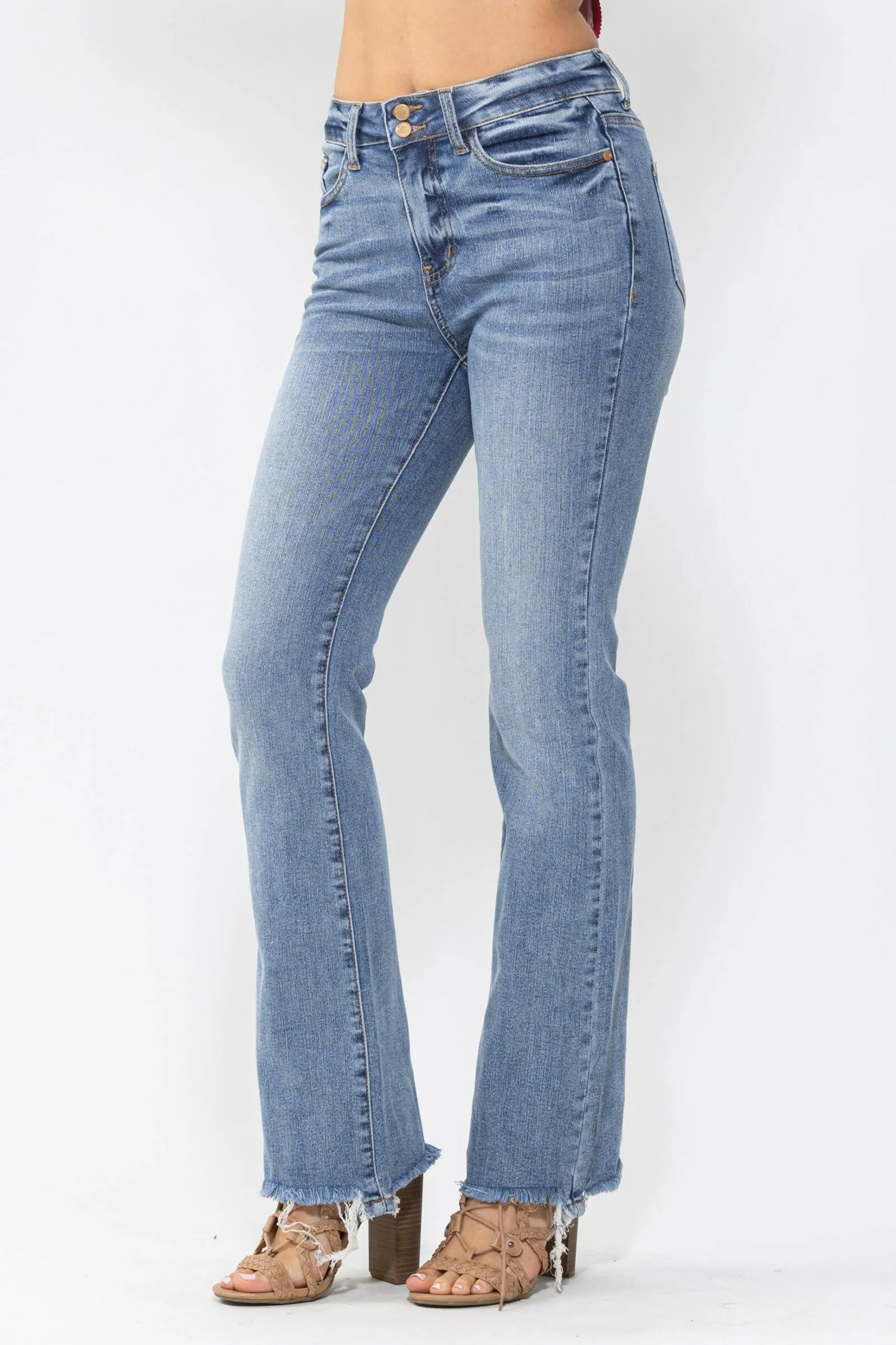 Judy Blue High Waist Double Button Bootcut Jeans