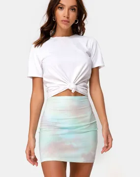 Kimmy Mini Skirt in Pastel Tie Dye