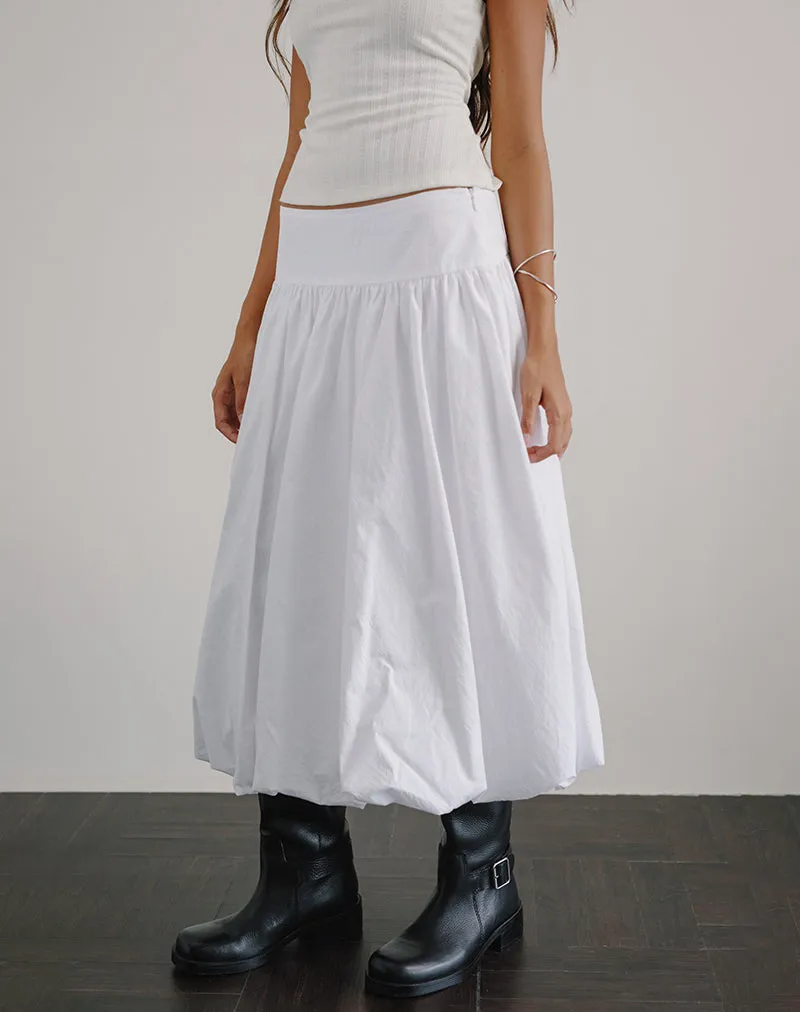 Kiyono Maxi Skirt in Poplin White