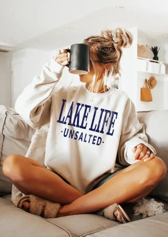 Lake Life Unsalted Crewneck | Heather Grey