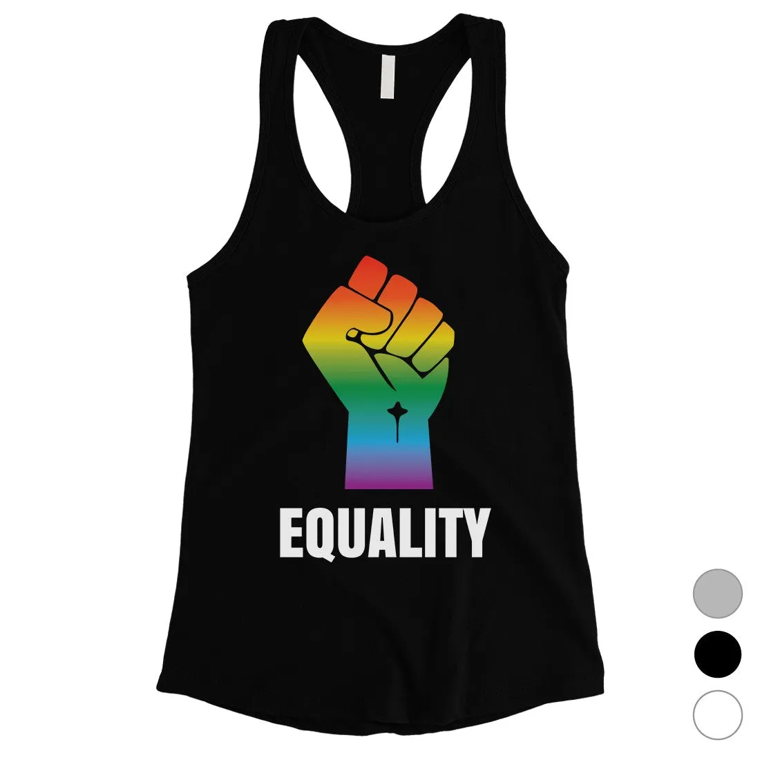 LGBT Equality Rainbow Fist Womens Tank Top