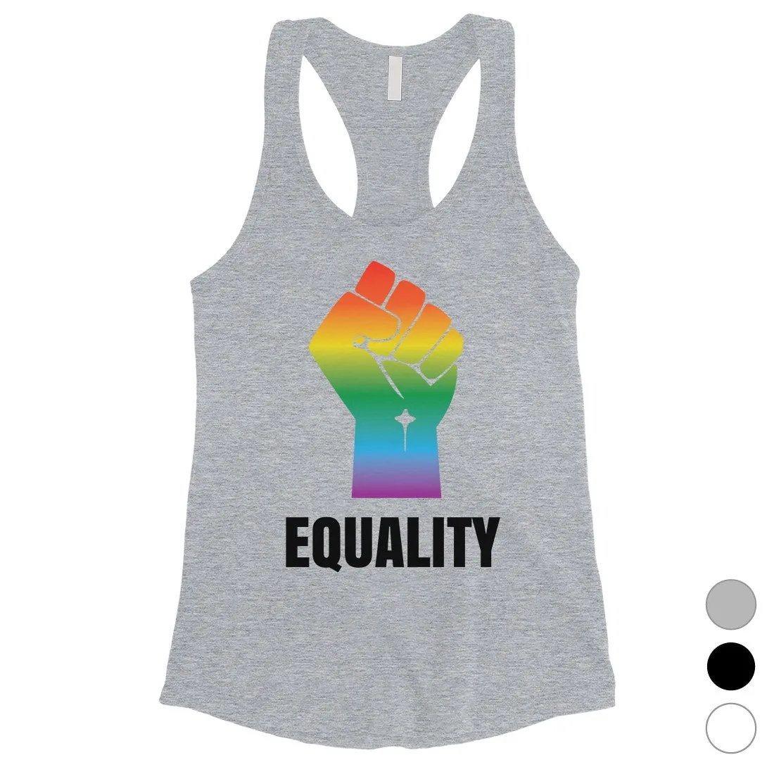 LGBT Equality Rainbow Fist Womens Tank Top