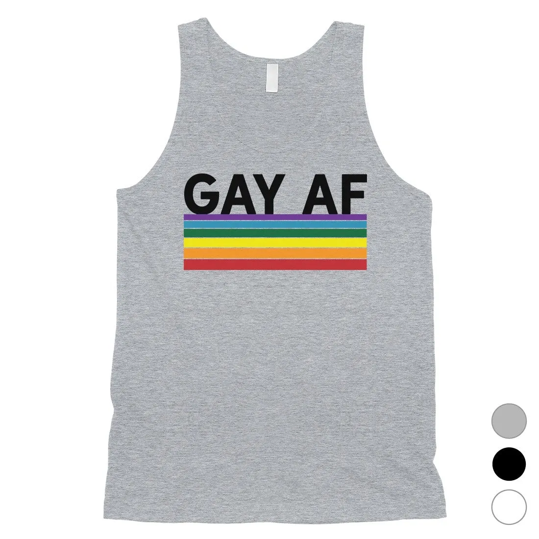 LGBT Gay AF Rainbow Stripes Mens Tank Top