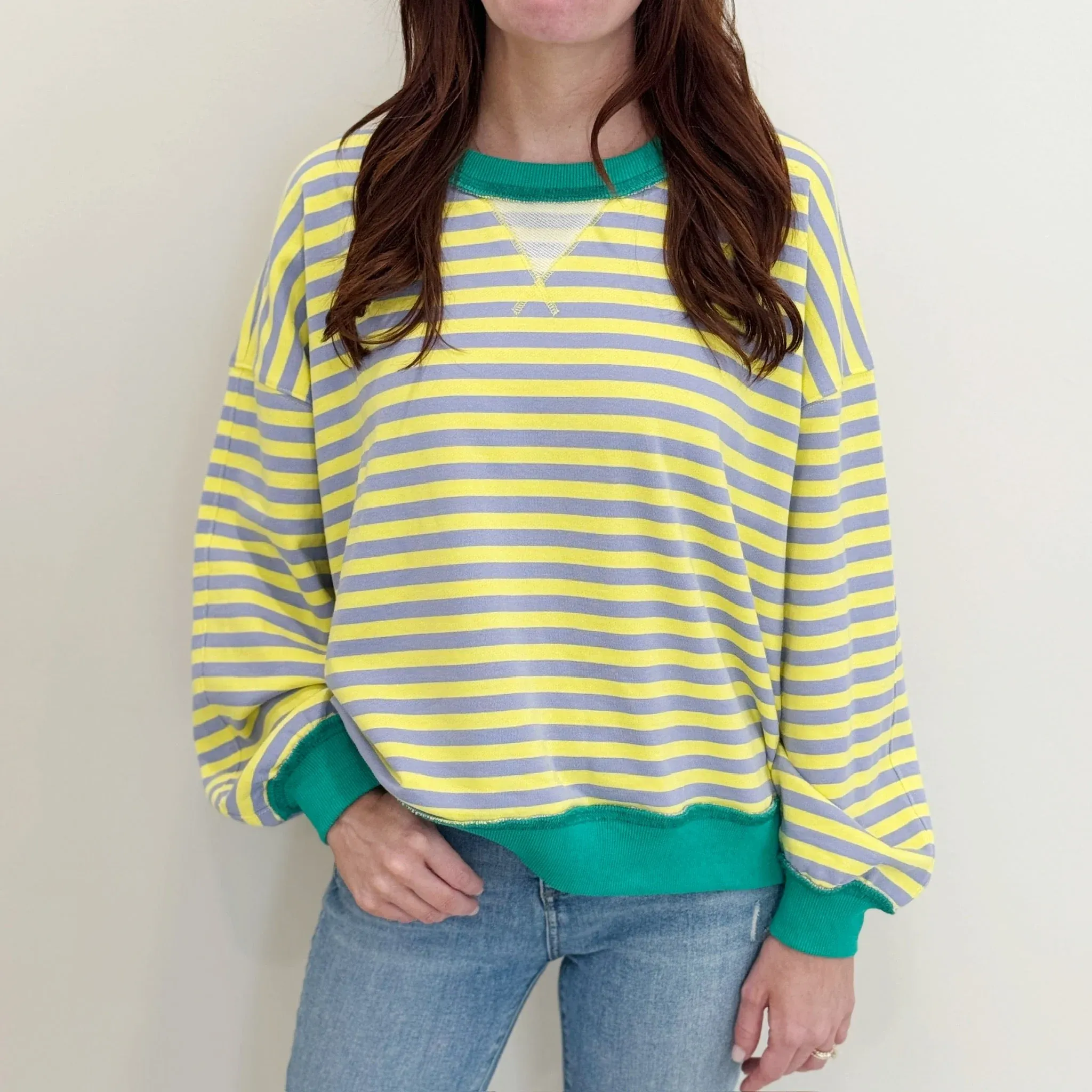 Mardi Pastel Stripe Crewneck