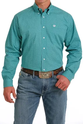 Men's Cinch Medallion Print Shirt - Turquoise - MTW1105583