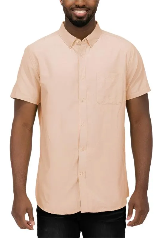 Mens Pastel Short Sleeve Button Down Shirts