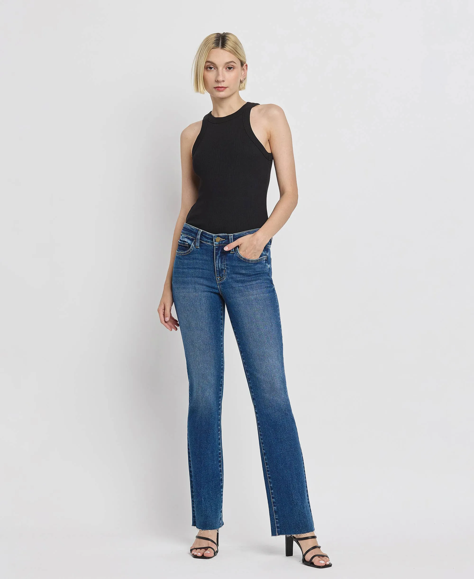 MID RISE SLIM BOOTCUT JEANS