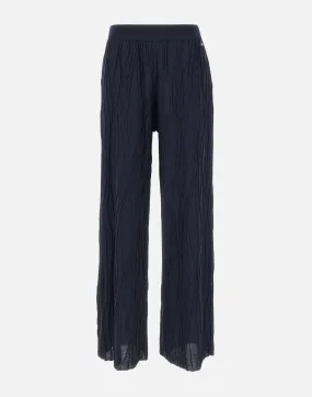 Navy Blue Wool Trousers Comfort Fit