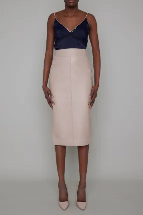 PARHAM BY-PRODUCT LEATHER PENCIL SKIRT