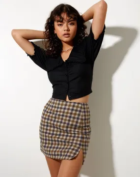 Pelmy Mini Skirt in 40's Check Tan