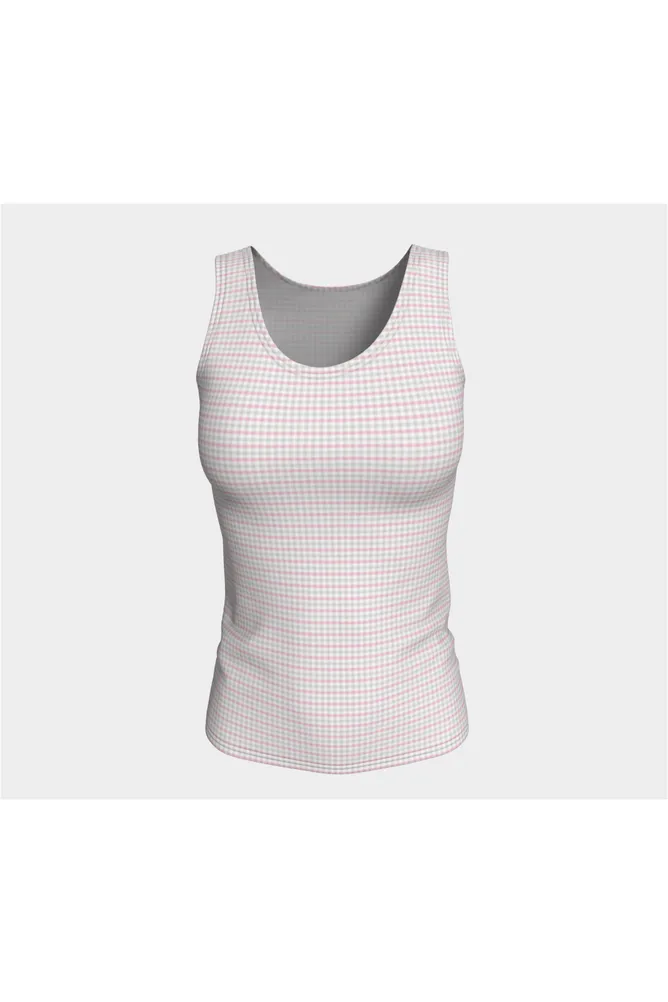 Pink Shepherd's Check Fitted Tank Top