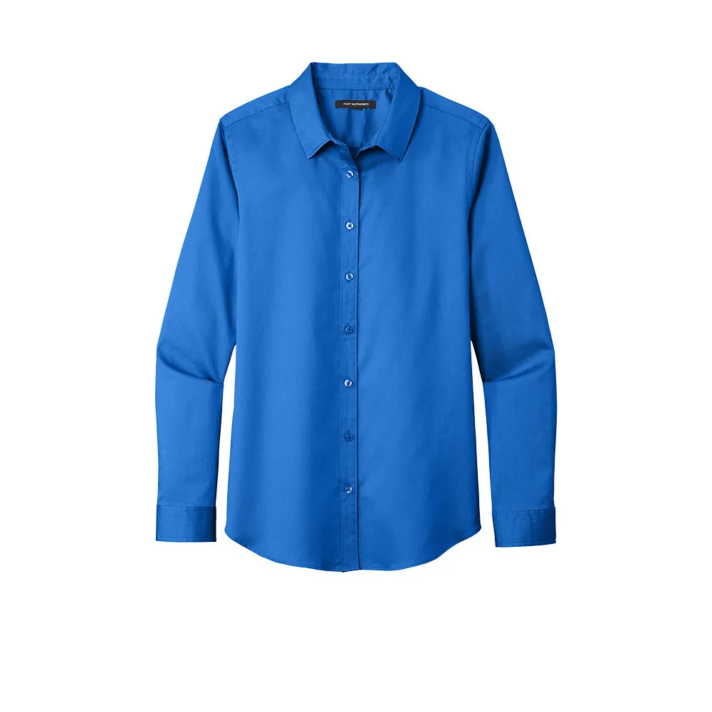 Port Authority® Women's Long Sleeve SuperPro React ™ Twill Shirt - Strong Blue